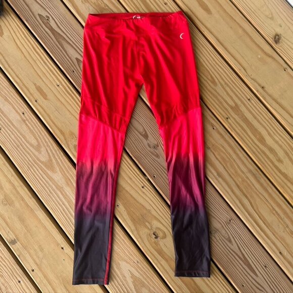 Zyia active leggings Kids Girls Red ombre gradient Large 12-14 - Picture 1 of 9